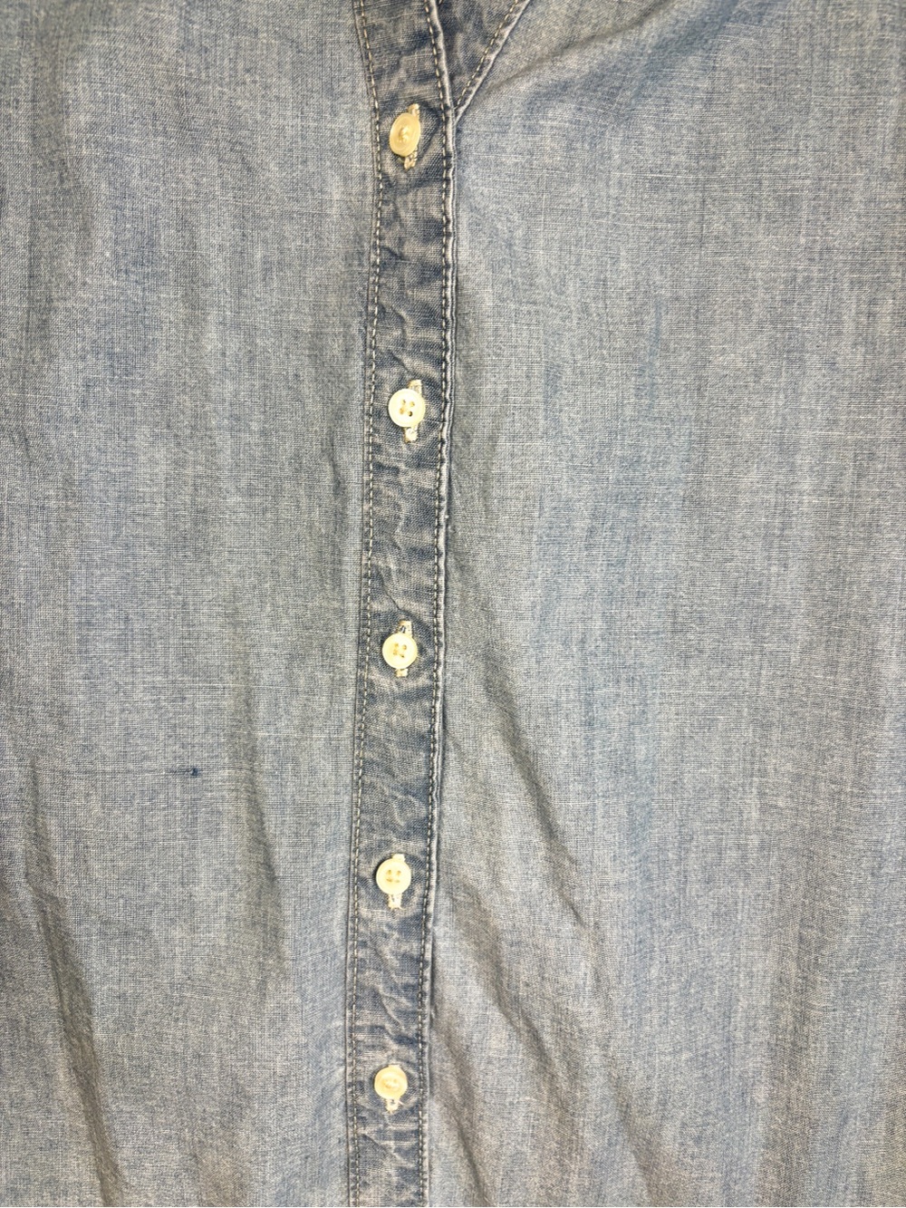 Levi's Washed Blue Denim Button-Front Peasant Top - Picture 4 of 6
